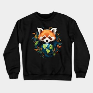 Red Panda Earth Day Crewneck Sweatshirt